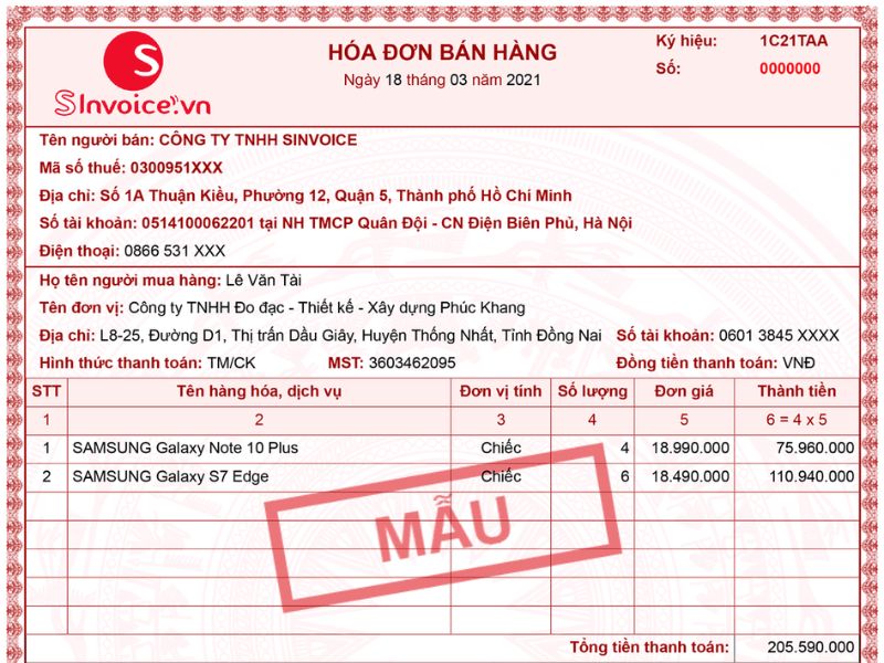 Tổng hợp những yếu tố ảnh hưởng đến tốc độ mạng internet 3 Hóa đơn bán hàng